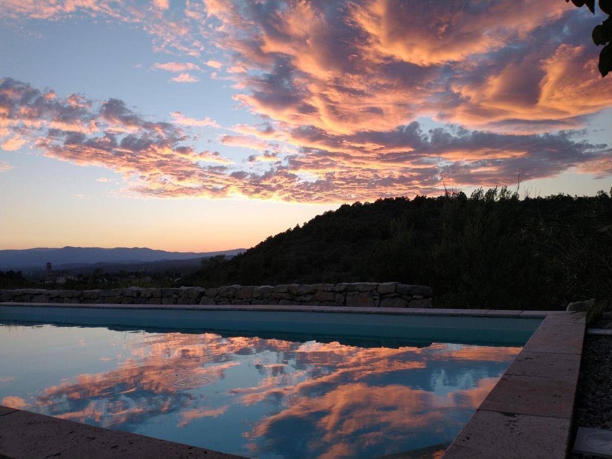 Bed and Breakfast Les Agaves Piscine Panoramique Vue Exceptionnelle Grospierres Esterno foto