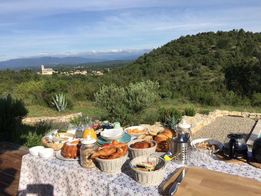 Bed and Breakfast Les Agaves Piscine Panoramique Vue Exceptionnelle Grospierres Esterno foto
