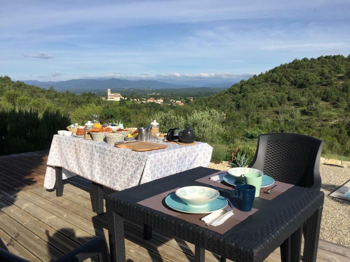 Bed and Breakfast Les Agaves Piscine Panoramique Vue Exceptionnelle Grospierres Esterno foto